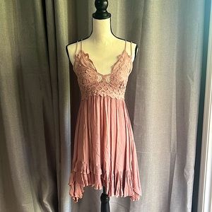 Free People pink lace dress
